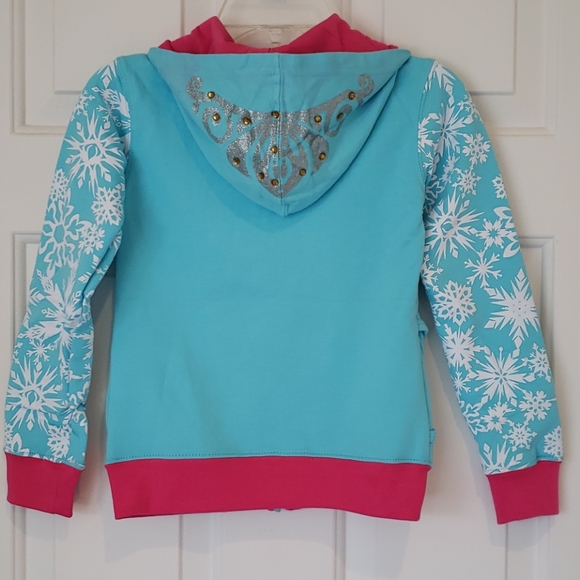 Disney Frozen Princess Elsa Crown 👑 Hoodie Girls Size 4-5 NWT New - Picture 3 of 9